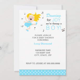 Blonde Dansend voor het leuke baby shower van de b Kaart