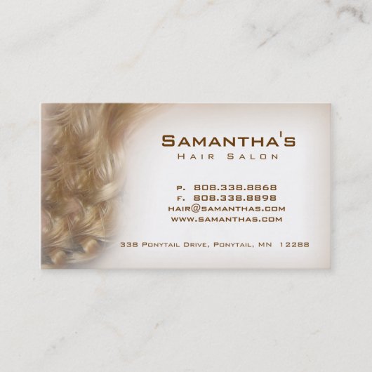 Blonde de carte de rendez-vous de spa de salon de (Devant)