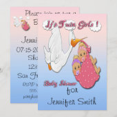 Blonde des jumelles - Invitations à la douche pour (Devant / Derrière)