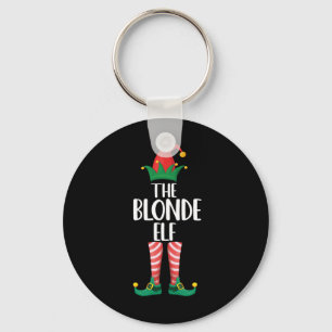 Blonde Elf bijpassende gezins Kerst Elf-feest Sleutelhanger
