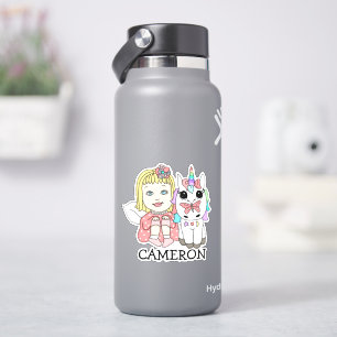 Blonde Fairy en Unicorn Persoonlijke naam Sticker
