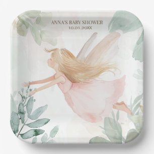 Blonde Fairy Girl Baby shower Papieren Bordje