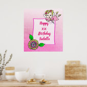  Blonde Fairy Girl Happy Birthday Poster (Keuken)