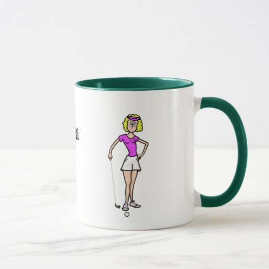 Blonde Femme Golfer Mug (Droite)