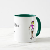Blonde Femme Golfer Mug (Devant droit)
