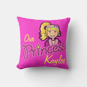 Blonde fille petite star princesse nom coussin