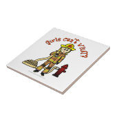 Blonde Firefighter Girl Tegeltje (Zijkant)