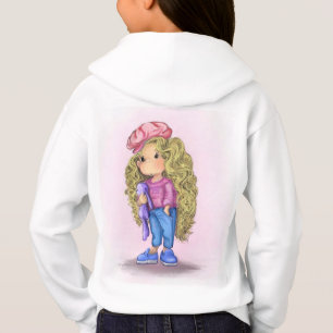 Blonde Girl avec Bunny Toy Sweat - shirt à capuche