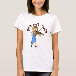 Blonde Girl die Violin speelt T-shirt