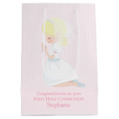 Blonde Girl First Communist Gift Bag Medium Cadeauzakje (Achterkant)