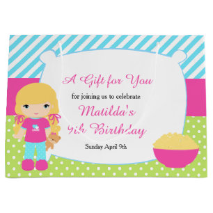 Blonde Girl Sleepover Slumber-feest Groot Cadeauzakje