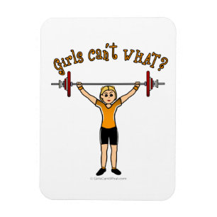 Blonde Girl Weightlift Magneet