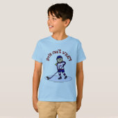 Blonde Girls Hockey Player T-shirt (Voorkant volledig)