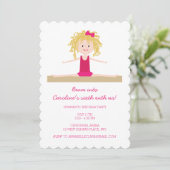 Blonde Gymnaste | Invitation d'anniversaire (Debout devant)