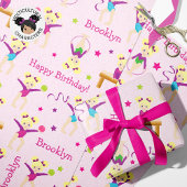 Blonde gymnastics Birthday Wrapping Paper Cadeaupapier