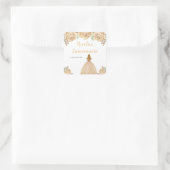 Blonde Hair Princess Peach Floral Quinceanera Vierkante Sticker (Tas)