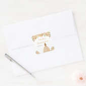 Blonde Hair Princess Peach Floral Quinceanera Vierkante Sticker (Envelop)