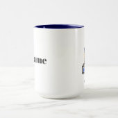 Blonde Homme EMS Nom personnalisé Mug (Centre)