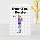 Blonde Homme Golfer Carte de voeux (Fleur jaune)