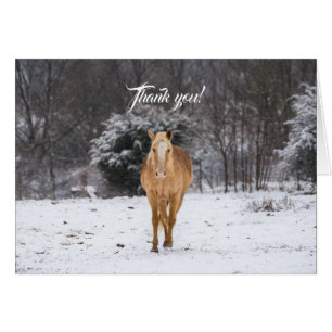 Blonde Horse Walk Dans La Carte de remerciements D