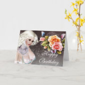 Blonde Imaginaire avec carte d'anniversaire Rose (Fleur jaune)