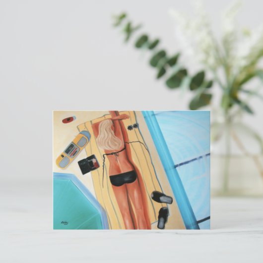 Blonde in Black Briefkaart (Staand voorkant)