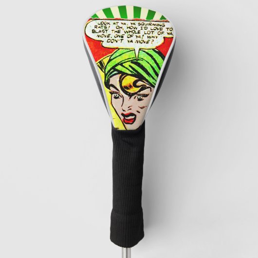Blonde in een Groen Turban Golden Age Comic Panel Golfheadcover (Voorkant)