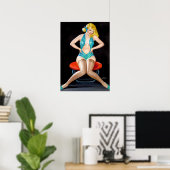 Blonde in Stockings Pin Up Poster (Thuiskantoor)