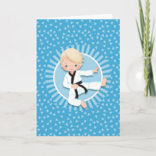 Blonde Karate Boy Judo Martial Arts Kaart