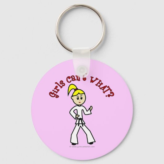 Blonde Karate Girl Sleutelhanger (Voorkant)