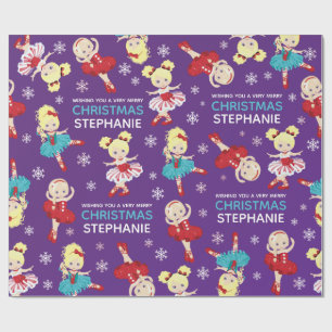 Blonde Kerstmis Ballerina Cadeaupapier