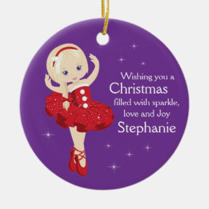 Blonde Kerstmis Ballerina Ceramic Ornament