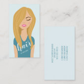 Blonde Long Hair Woman Hair Stylist Hairdresser Visitekaartje (Voorkant / Achterkant)