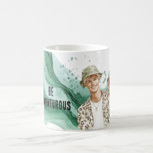 Blonde man met aap koffiemok