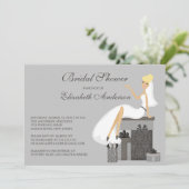 Blonde mariée branchée Douche nuptiale Invitation  (Debout devant)