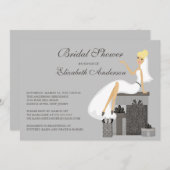 Blonde mariée branchée Douche nuptiale Invitation  (Devant / Derrière)