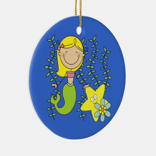 Blonde Meermin Keramisch Ornament (Rechts)