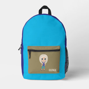 Blonde meisje Cartoon rugzak
