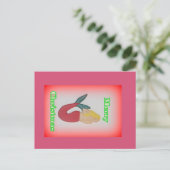 blonde mermaid merry briefkaart kerst (Staand voorkant)