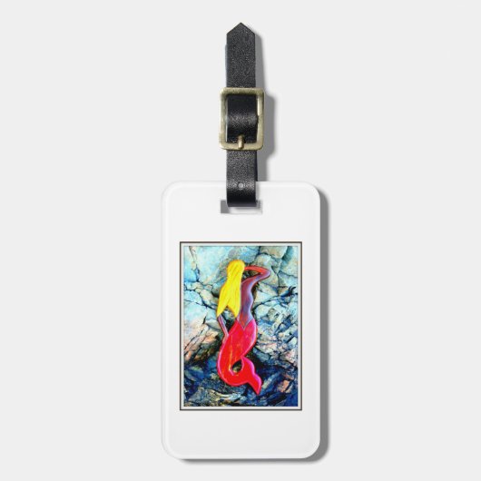 blonde mermaïde label bagagelabel (Voorkant verticaal)