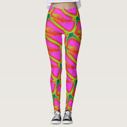 blonde mermaids roze leggings (Voorkant)