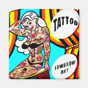blonde met body art magnet magneet