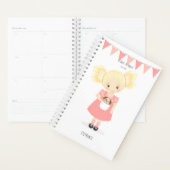 Blonde mignonne Anniversaire fille et chiot (Devant avec enveloppe)