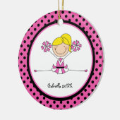 Blonde mignonne Haired Pom-pom girl Ornement de No (Gauche)