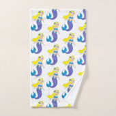 Blonde nage Sirène fille pourpre Queue Océan Mer (Serviette à main)