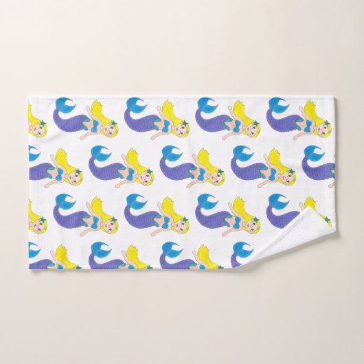 Blonde nage Sirène fille pourpre Queue Océan Mer (Serviette à main)