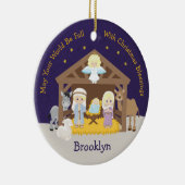 Blonde nativiteitsscène keramisch ornament (Rechts)