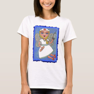 Blonde Nurse Fairy - dames RN LPN t-krimp T-shirt
