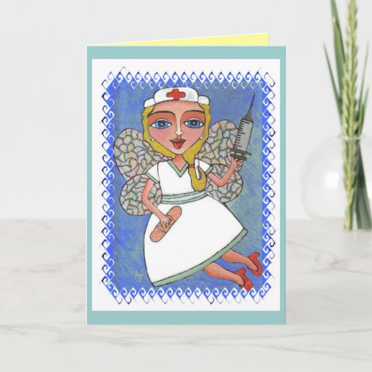 Blonde Nurse Fairy - RN LPN carte de féerie (Devant)