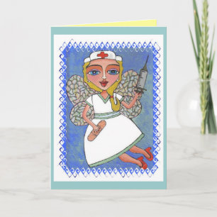 Blonde Nurse Fairy - RN LPN feeënkaart Kaart